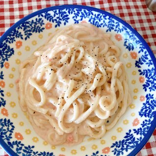 牛乳で濃厚！明太子クリームうどん